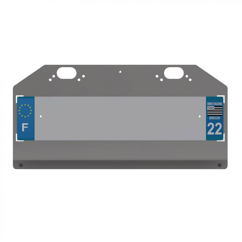 Support plaque immatriculation barre anti encastrement