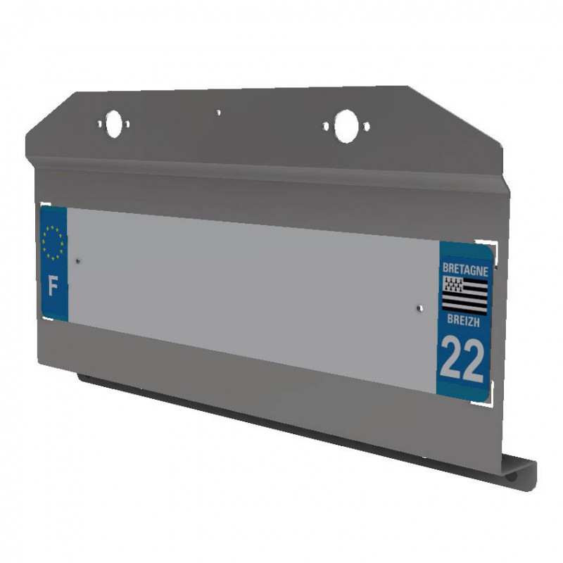 Support plaque immatriculation barre anti encastrement
