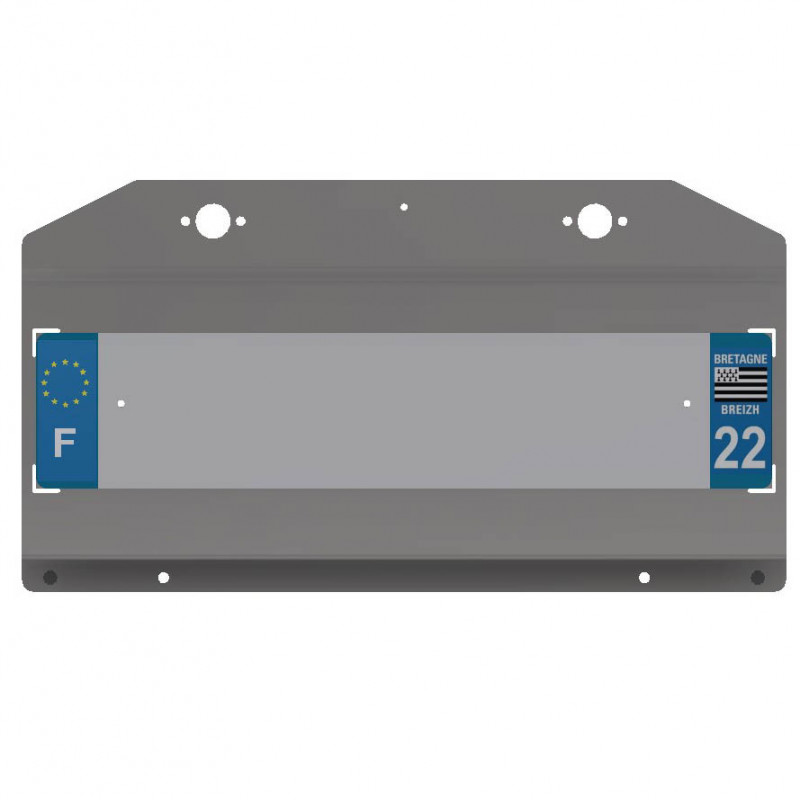 Support plaque immatriculation barre anti encastrement
