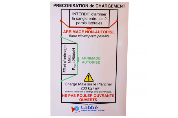 Adhésif préconisation chargement