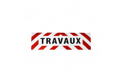 Sticker magnétique "travaux" rétroréfléchissant