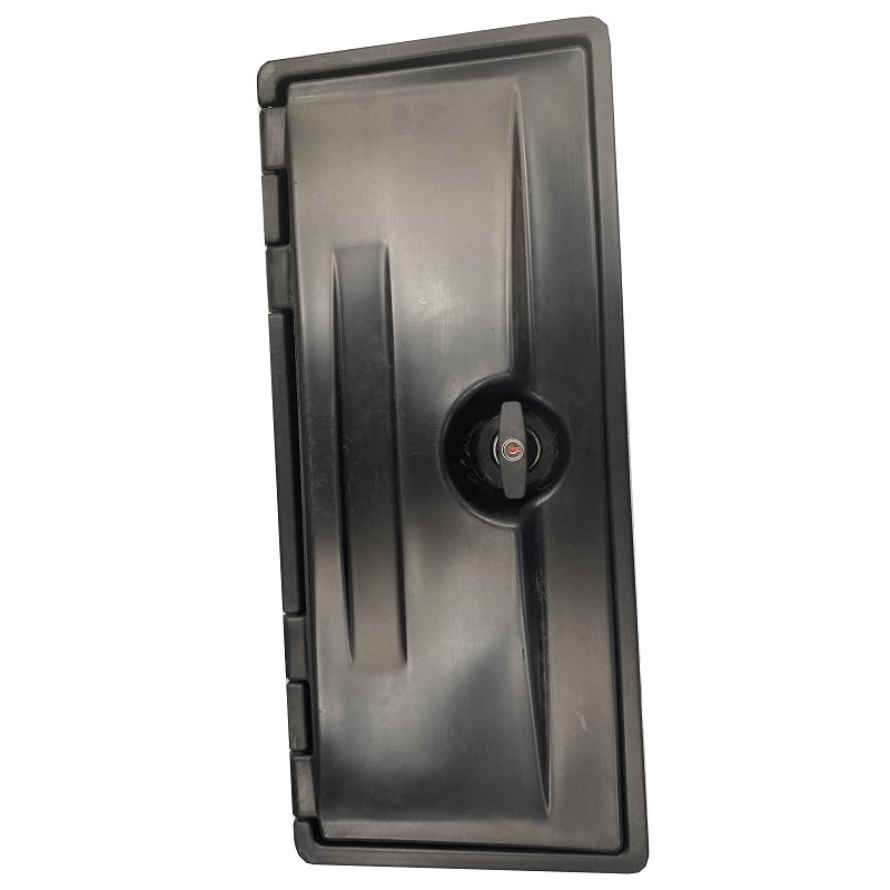 Coffre sous benne, vu de haut.