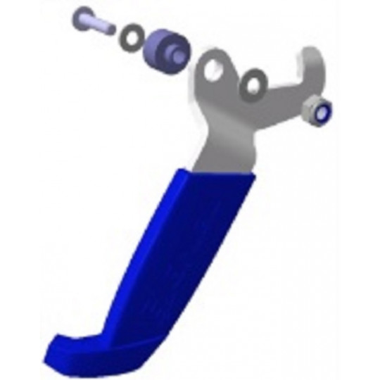 Poignée de benne  avant droit et/ou arrière gauche, vue verticale avec visserie.