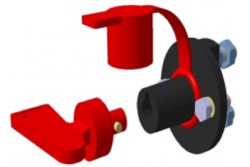 Coupe batterie 12/24V+CLEF 500A, vu de côté.