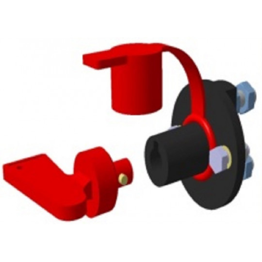 Coupe batterie 12/24V+CLEF 500A, vu de côté.