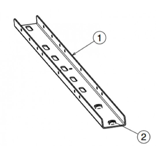Montant porte échelle de hauteur 2 m, schéma.