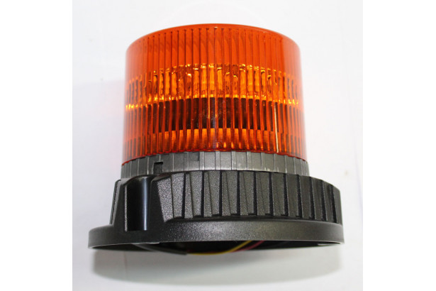 Gyrophare orange rotatif LED, vu de face.