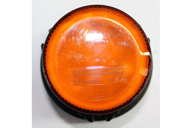 Gyrophare orange rotatif à led, vu du dessus.