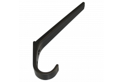 Patère simple plastique noir, vu en contrebas.