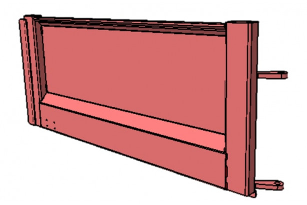 Porte gauche assemblée Kerock II, vue de biais.