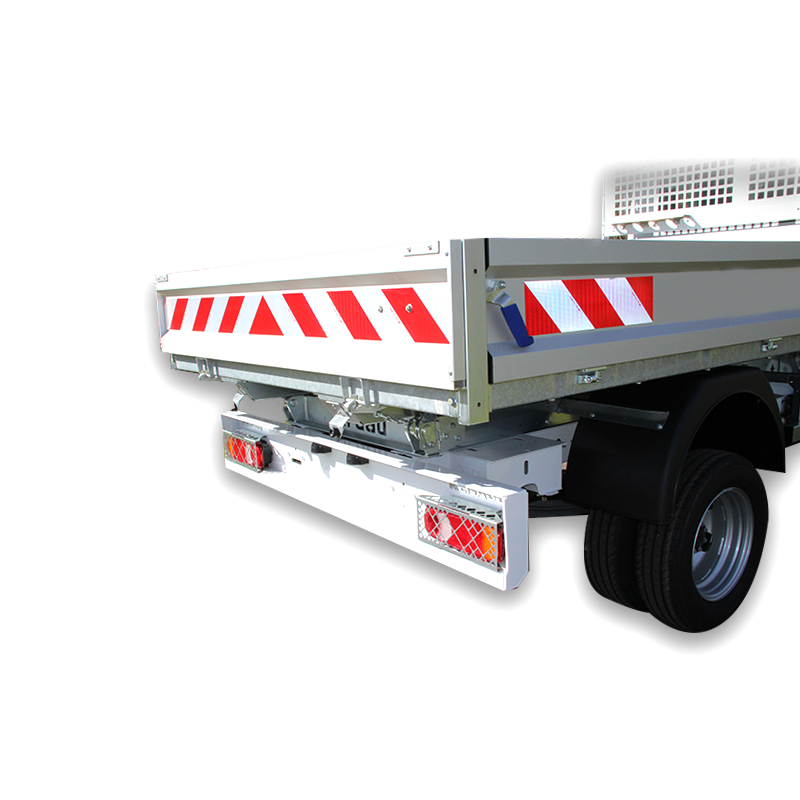 Kit balisage arrière benne, en situation.