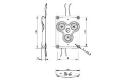 Plafonnier 3 LEDs en applique