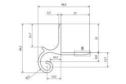 Charnière profil aluminium F