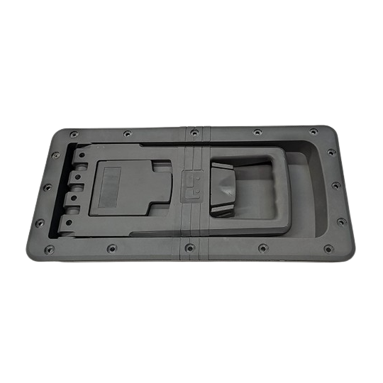 Fermeture encastrée grise (cuvette + poignée + barillet)