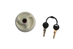 Bouchon blanc à clé pour coupelle à eau