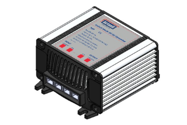 Transformateur électrique convertissant 12 ou 24V en 32V pour alimenter le rideau électrique de caisse de fourgon Labbé Gruau