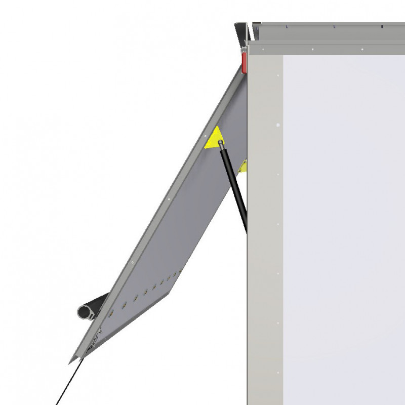 Support compas sur auvent