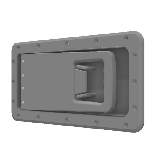 Fermeture encastrée grise (cuvette + poignée + barillet)